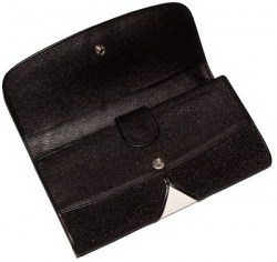 W231 Trifold wallet with button flap snap closure 2